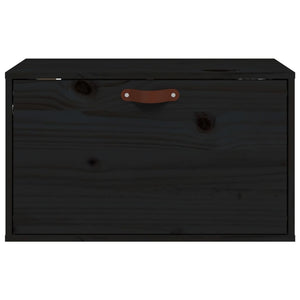 vidaXL Wall Cabinet Black 60x30x35 cm Solid Wood Pine