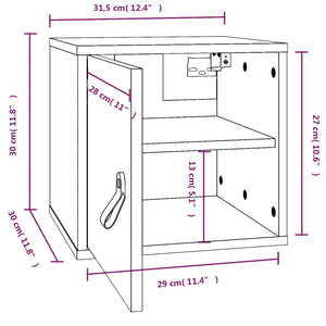 vidaXL Wall Cabinet Grey 31.5x30x30 cm Solid Wood Pine