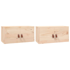 vidaXL Wall Cabinets 2 pcs 60x30x30 cm Solid Wood Pine