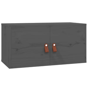 vidaXL Wall Cabinets 2 pcs Grey 60x30x30 cm Solid Wood Pine