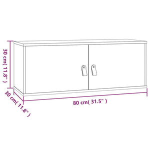 vidaXL Wall Cabinet White 80x30x30 cm Solid Wood Pine