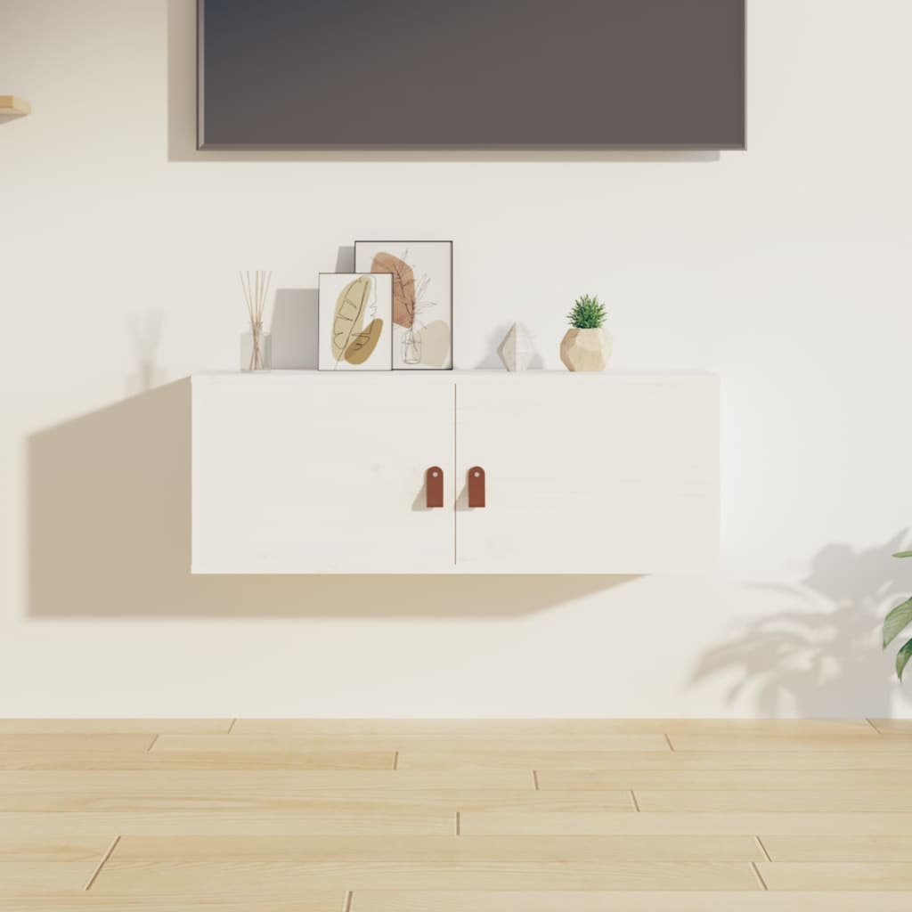 vidaXL Wall Cabinet White 80x30x30 cm Solid Wood Pine