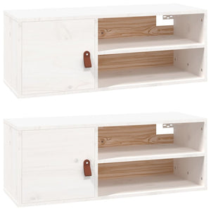 vidaXL Wall Cabinets 2 pcs White 80x30x30 cm Solid Wood Pine