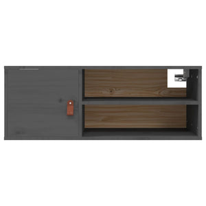 vidaXL Wall Cabinet Grey 80x30x30 cm Solid Wood Pine