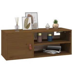 vidaXL Wall Cabinet Honey Brown 80x30x30 cm Solid Wood Pine