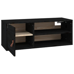 vidaXL Wall Cabinet Black 80x30x30 cm Solid Wood Pine