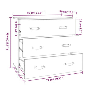 vidaXL Sideboard Honey Brown 80x40x75 cm Solid Wood Pine