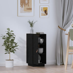 vidaXL Sideboard Black 34x40x75 cm Solid Wood Pine