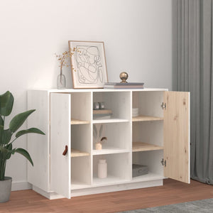 vidaXL Sideboard White 100x40x75 cm Solid Wood Pine