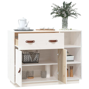 vidaXL Sideboard White 98.5x40x75 cm Solid Wood Pine