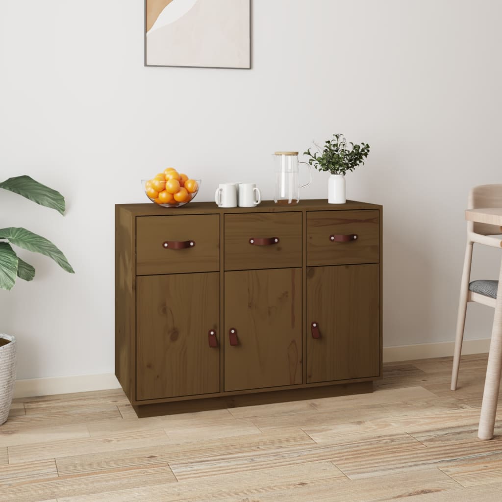 vidaXL Sideboard Honey Brown 100x40x75 cm Solid Wood Pine