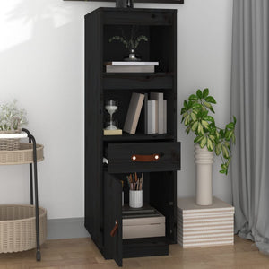 vidaXL Highboard Black 34x40x108,5 cm Solid Wood Pine