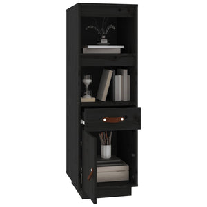 vidaXL Highboard Black 34x40x108,5 cm Solid Wood Pine