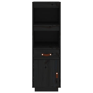 vidaXL Highboard Black 34x40x108,5 cm Solid Wood Pine