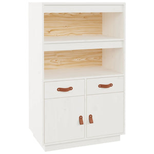 vidaXL Highboard White 67x40x108.5 cm Solid Wood Pine