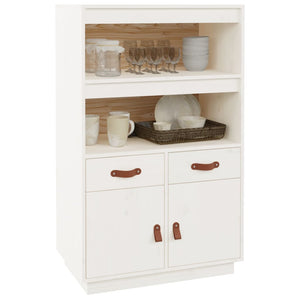 vidaXL Highboard White 67x40x108.5 cm Solid Wood Pine