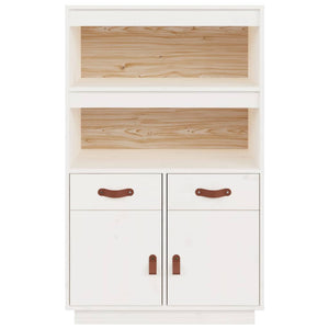 vidaXL Highboard White 67x40x108.5 cm Solid Wood Pine