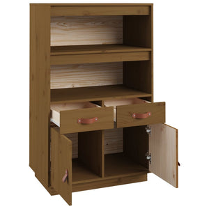 vidaXL Highboard Honey Brown 67x40x108.5 cm Solid Wood Pine