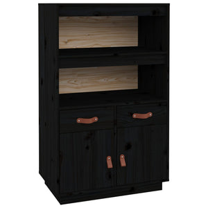 vidaXL Highboard Black 67x40x108.5 cm Solid Wood Pine