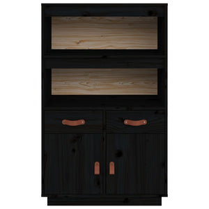 vidaXL Highboard Black 67x40x108.5 cm Solid Wood Pine