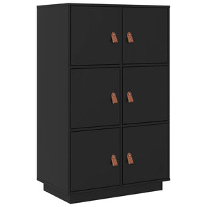 vidaXL Highboard Black 67x40x108.5 cm Solid Wood Pine