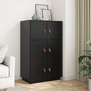 vidaXL Highboard Black 67x40x108.5 cm Solid Wood Pine