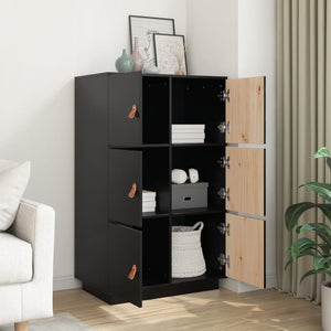 vidaXL Highboard Black 67x40x108.5 cm Solid Wood Pine