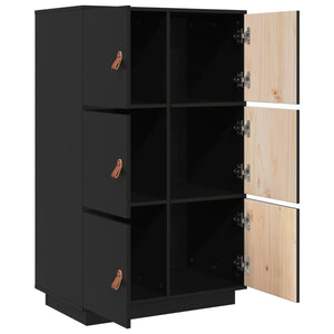 vidaXL Highboard Black 67x40x108.5 cm Solid Wood Pine