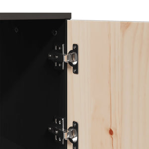 vidaXL Highboard Black 67x40x108.5 cm Solid Wood Pine