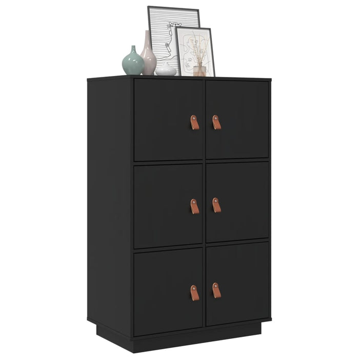 vidaXL Highboard Black 67x40x108.5 cm Solid Wood Pine