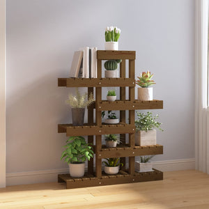 vidaXL Plant Stand Honey Brown 85x25x109.5 cm Solid Wood Pine