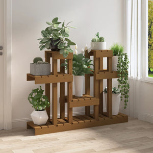 vidaXL Plant Stand Honey Brown 104.5x25x77.5 cm Solid Wood Pine