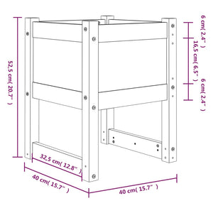 vidaXL Planter Honey Brown 40x40x52.5 cm Solid Wood Pine