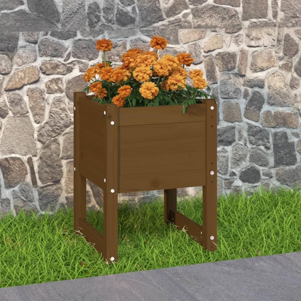 vidaXL Planter Honey Brown 40x40x52.5 cm Solid Wood Pine