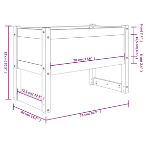 vidaXL Planter Black 78x40x52 cm Solid Wood Pine