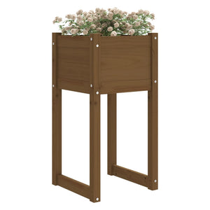 vidaXL Planter Honey Brown 40x40x81 cm Solid Wood Pine