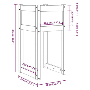 vidaXL Planter Honey Brown 40x40x81 cm Solid Wood Pine