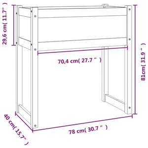 vidaXL Planter Black 78x40x81 cm Solid Wood Pine