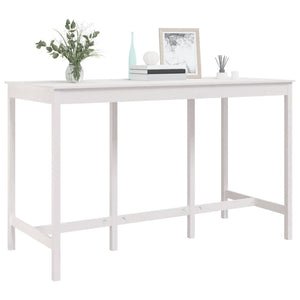 vidaXL Bar Table White 180x80x110 cm Solid Wood Pine