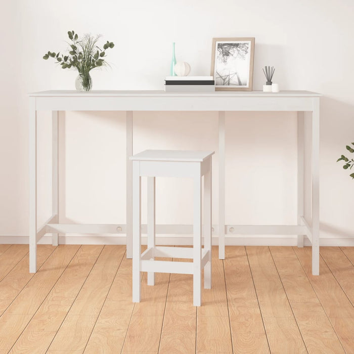 vidaXL Bar Table White 180x80x110 cm Solid Wood Pine