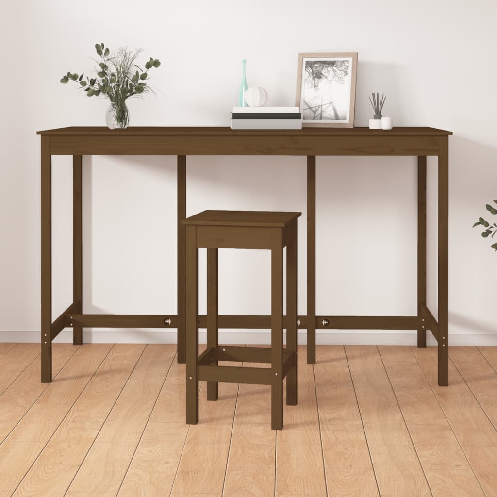 vidaXL Bar Table Honey Brown 180x80x110 cm Solid Wood Pine