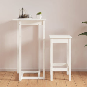 vidaXL Bar Table White 60x60x110 cm Solid Wood Pine