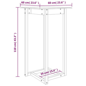 vidaXL Bar Table White 60x60x110 cm Solid Wood Pine