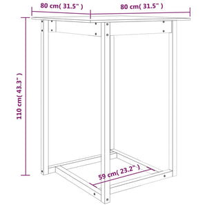 vidaXL Bar Table 80x80x110 cm Solid Wood Pine