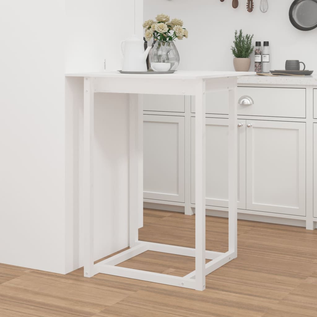 vidaXL Bar Table White 80x80x110 cm Solid Wood Pine