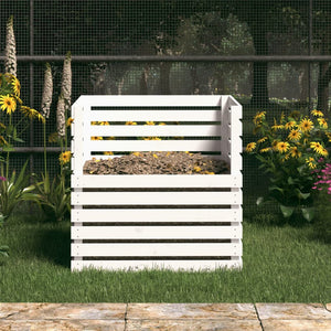 vidaXL Composter White 80x80x78 cm Solid Wood Pine