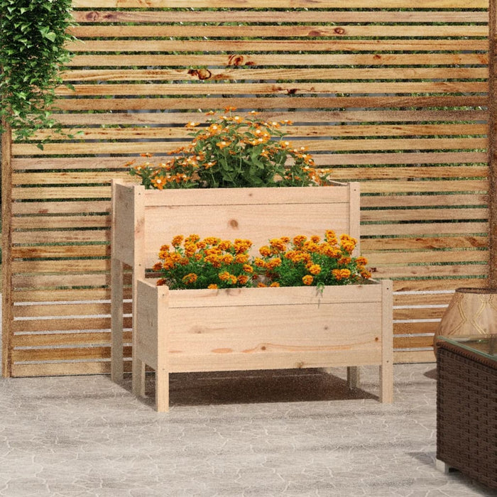 vidaXL Planter 84.5x84x75 cm Solid Wood Pine