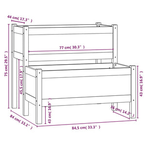 vidaXL Planter Honey Brown 84.5x84x75 cm Solid Wood Pine