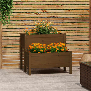 vidaXL Planter Honey Brown 84.5x84x75 cm Solid Wood Pine