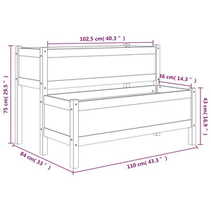 vidaXL Planter 110x84x75 cm Solid Wood Pine